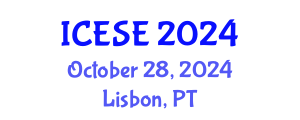 International Conference on Environmental Science and Engineering (ICESE) October 28, 2024 - Lisbon, Portugal
