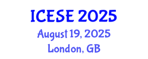 International Conference on Environmental Science and Engineering (ICESE) August 19, 2025 - London, United Kingdom