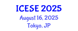 International Conference on Environmental Science and Engineering (ICESE) August 16, 2025 - Tokyo, Japan