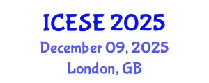 International Conference on Environmental Science and Engineering (ICESE) December 09, 2025 - London, United Kingdom