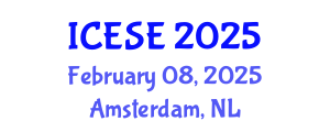 International Conference on Environmental Science and Engineering (ICESE) February 08, 2025 - Amsterdam, Netherlands