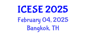International Conference on Environmental Science and Engineering (ICESE) February 04, 2025 - Bangkok, Thailand