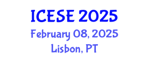 International Conference on Environmental Science and Engineering (ICESE) February 08, 2025 - Lisbon, Portugal