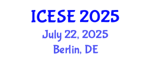 International Conference on Environmental Science and Engineering (ICESE) July 22, 2025 - Berlin, Germany