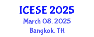 International Conference on Environmental Science and Engineering (ICESE) March 08, 2025 - Bangkok, Thailand