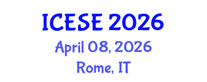 International Conference on Environmental Science and Engineering (ICESE) April 08, 2026 - Rome, Italy