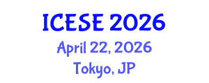 International Conference on Environmental Science and Engineering (ICESE) April 22, 2026 - Tokyo, Japan