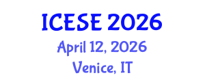 International Conference on Environmental Science and Engineering (ICESE) April 12, 2026 - Venice, Italy