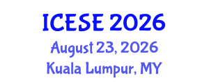 International Conference on Environmental Science and Engineering (ICESE) August 23, 2026 - Kuala Lumpur, Malaysia