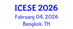 International Conference on Environmental Science and Engineering (ICESE) February 04, 2026 - Bangkok, Thailand