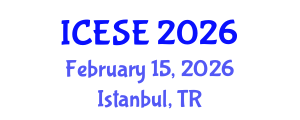 International Conference on Environmental Science and Engineering (ICESE) February 15, 2026 - Istanbul, Turkey