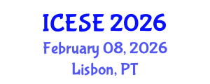 International Conference on Environmental Science and Engineering (ICESE) February 08, 2026 - Lisbon, Portugal