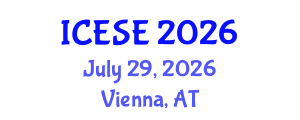 International Conference on Environmental Science and Engineering (ICESE) July 29, 2026 - Vienna, Austria