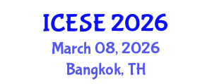 International Conference on Environmental Science and Engineering (ICESE) March 08, 2026 - Bangkok, Thailand