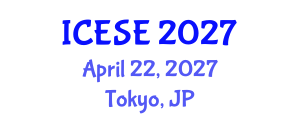International Conference on Environmental Science and Engineering (ICESE) April 22, 2027 - Tokyo, Japan