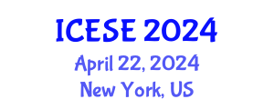 International Conference on Environmental Sciences and Engineering (ICESE) April 22, 2024 - New York, United States