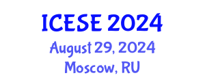 International Conference on Environmental Sciences and Engineering (ICESE) August 29, 2024 - Moscow, Russia