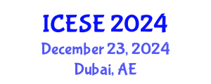 International Conference on Environmental Sciences and Engineering (ICESE) December 23, 2024 - Dubai, United Arab Emirates
