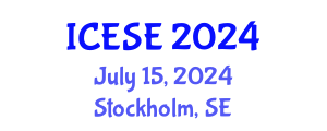International Conference on Environmental Sciences and Engineering (ICESE) July 15, 2024 - Stockholm, Sweden