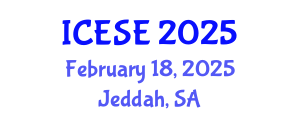 International Conference on Environmental Sciences and Engineering (ICESE) February 18, 2025 - Jeddah, Saudi Arabia