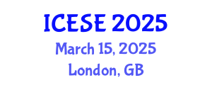 International Conference on Environmental Sciences and Engineering (ICESE) March 15, 2025 - London, United Kingdom