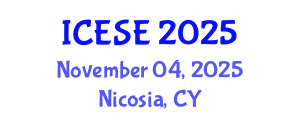 International Conference on Environmental Sciences and Engineering (ICESE) November 04, 2025 - Nicosia, Cyprus