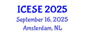 International Conference on Environmental Sciences and Engineering (ICESE) September 16, 2025 - Amsterdam, Netherlands