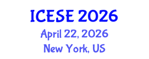 International Conference on Environmental Sciences and Engineering (ICESE) April 22, 2026 - New York, United States