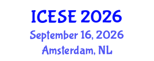 International Conference on Environmental Sciences and Engineering (ICESE) September 16, 2026 - Amsterdam, Netherlands