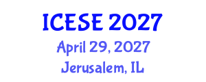 International Conference on Environmental Sciences and Engineering (ICESE) April 29, 2027 - Jerusalem, Israel