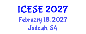 International Conference on Environmental Sciences and Engineering (ICESE) February 18, 2027 - Jeddah, Saudi Arabia International Conference on Environmental Sciences and Engineering (ICESE) February 18, 2027 - Jeddah, Saudi Arabia
