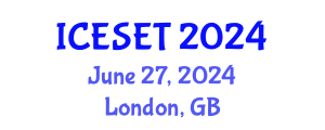 International Conference on Environmental Systems Engineering and Technology (ICESET) June 27, 2024 - London, United Kingdom