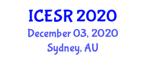 International Conference on Environmental Systems Research (ICESR) December 03, 2020 - Sydney, Australia