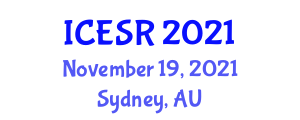 International Conference on Environmental Systems Research (ICESR) November 19, 2021 - Sydney, Australia