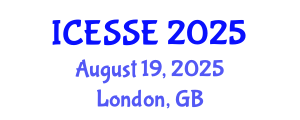 International Conference on Environmental Systems Science and Engineering (ICESSE) August 19, 2025 - London, United Kingdom
