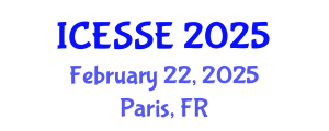 International Conference on Environmental Systems Science and Engineering (ICESSE) February 22, 2025 - Paris, France