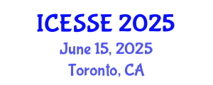 International Conference on Environmental Systems Science and Engineering (ICESSE) June 15, 2025 - Toronto, Canada