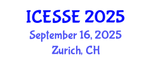 International Conference on Environmental Systems Science and Engineering (ICESSE) September 16, 2025 - Zurich, Switzerland