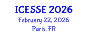 International Conference on Environmental Systems Science and Engineering (ICESSE) February 22, 2026 - Paris, France