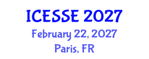 International Conference on Environmental Systems Science and Engineering (ICESSE) February 22, 2027 - Paris, France International Conference on Environmental Systems Science and Engineering (ICESSE) February 22, 2027 - Paris, France