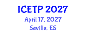 International Conference on Environmental Toxicology and Pharmacology (ICETP) April 17, 2027 - Seville, Spain International Conference on Environmental Toxicology and Pharmacology (ICETP) April 17, 2027 - Seville, Spain