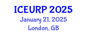 International Conference on Environmental, Urban and Regional Planning (ICEURP) January 21, 2025 - London, United Kingdom