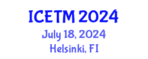 International Conference on Ethnomedicine and Traditional Medicine (ICETM) July 18, 2024 - Helsinki, Finland