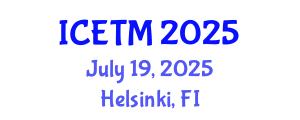 International Conference on Ethnomedicine and Traditional Medicine (ICETM) July 19, 2025 - Helsinki, Finland