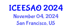 International Conference on Exergy, Energy Systems Analysis and Optimization (ICEESAO) November 04, 2024 - San Francisco, United States