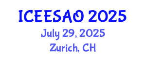 International Conference on Exergy, Energy Systems Analysis and Optimization (ICEESAO) July 29, 2025 - Zurich, Switzerland