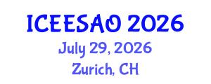 International Conference on Exergy, Energy Systems Analysis and Optimization (ICEESAO) July 29, 2026 - Zurich, Switzerland