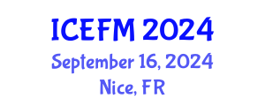 International Conference on Experimental Fluid Mechanics (ICEFM) September 16, 2024 - Nice, France