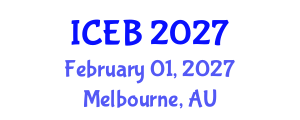 International Conference on Extracellular Biomarkers (ICEB) February 01, 2027 - Melbourne, Australia International Conference on Extracellular Biomarkers (ICEB) February 01, 2027 - Melbourne, Australia
