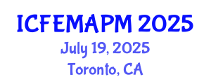 International Conference on Finance, Empirical Methods and Asset Pricing Models (ICFEMAPM) July 19, 2025 - Toronto, Canada